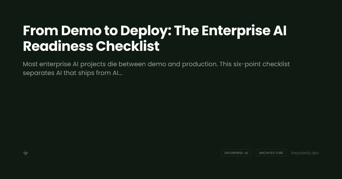 From Demo to Deploy: The Enterprise AI Readiness Checklist