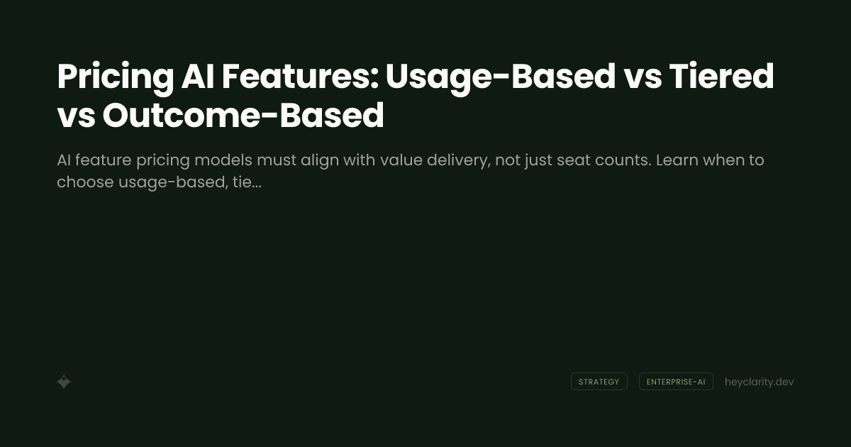 Pricing AI Features: Usage-Based vs Tiered vs Outcome-Based