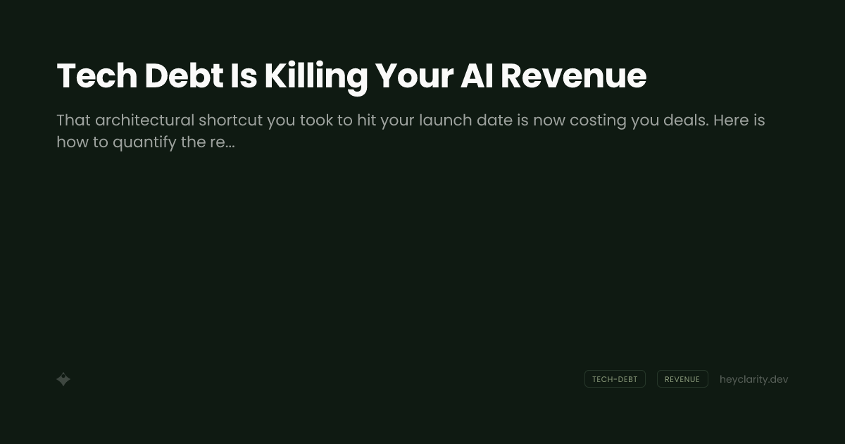 Tech Debt Is Killing Your AI Revenue