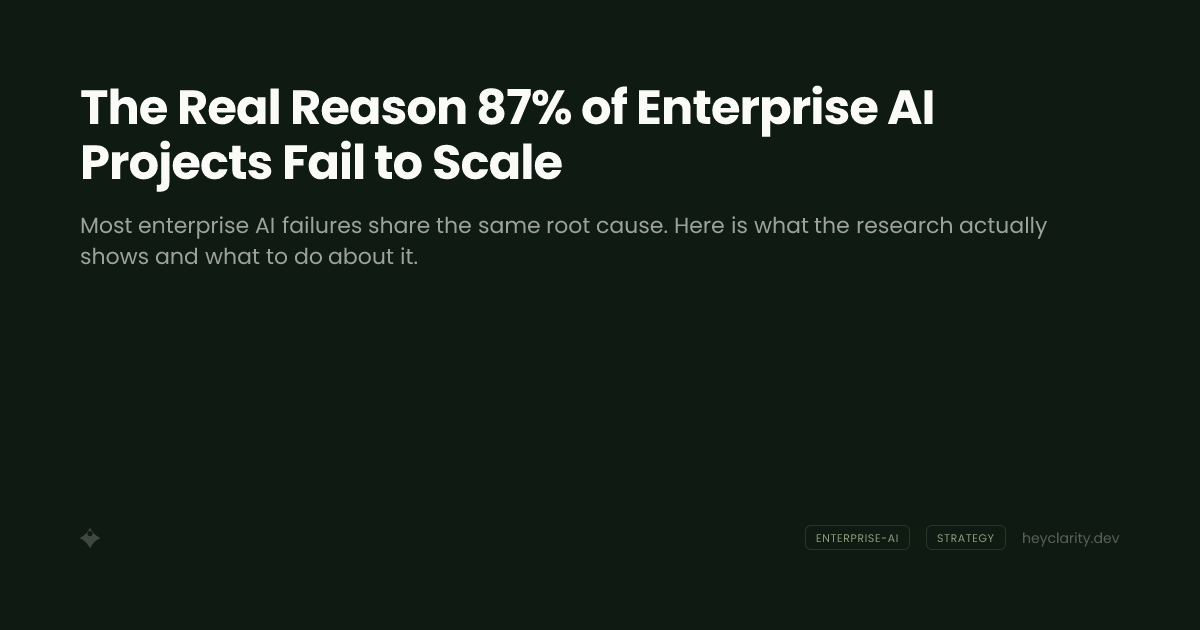 The Real Reason 87% of Enterprise AI Projects Fail to Scale