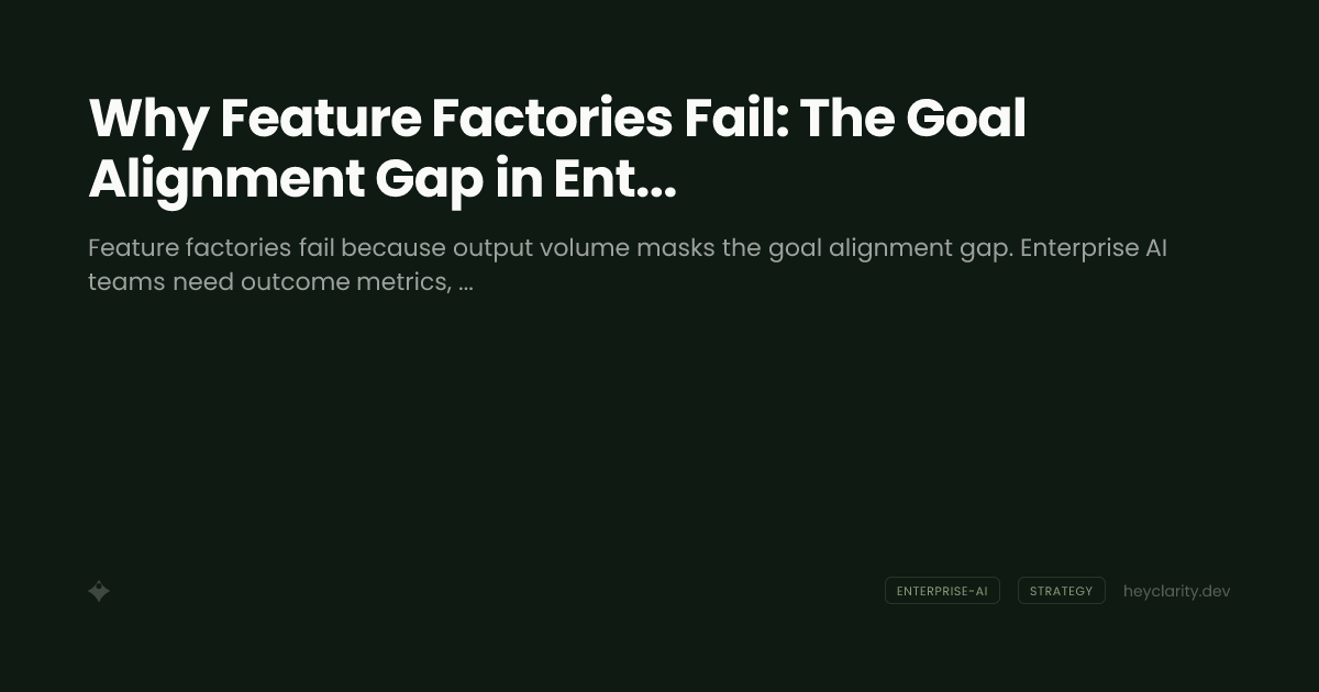 Why Feature Factories Fail: The Goal Alignment Gap in Enterprise Software